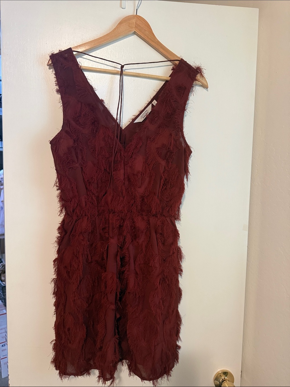 Los Angeles Atelier & Other Stories Burgundy V-Neck Mini Dress